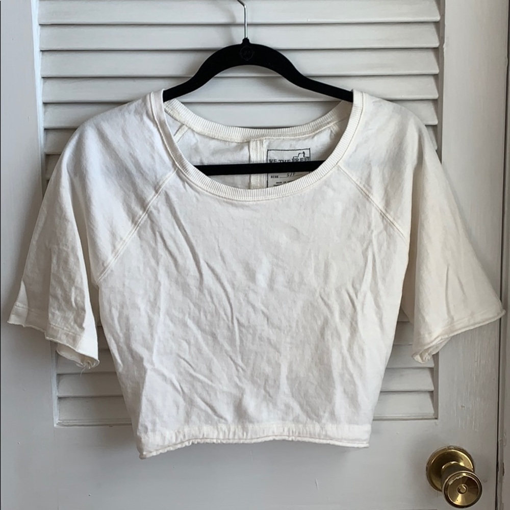 Free People Cropped Open Tie Back Tee